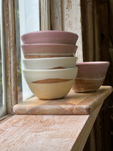 Load image into Gallery viewer, Pink and cream dessert pottery bowls

